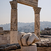 Buy canvas prints of Hand of Hercules and Temple in Amman, Jordan by Dietmar Rauscher