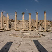 Buy canvas prints of Agora of Gerasa with Columns in Jerash, Jordan by Dietmar Rauscher