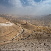 Buy canvas prints of King's Highway in Wadi Mujib Landscape in Jordan by Dietmar Rauscher