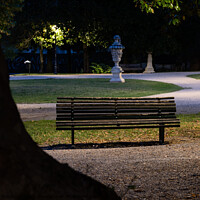 Buy canvas prints of Giardino Salvi Garden with Park Bench in Vicenza by Dietmar Rauscher