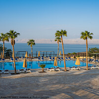 Buy canvas prints of Dead Sea Beach Resort in Jordan by Dietmar Rauscher