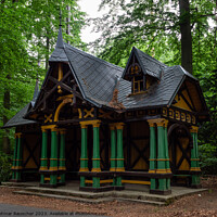 Buy canvas prints of Pavilion at the Chapel by the Picture or Altan u Obrazu in Karlo by Dietmar Rauscher