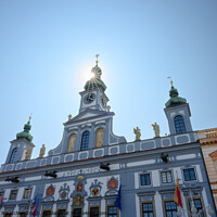Buy canvas prints of Town Hall of Ceske Budejovice by Dietmar Rauscher
