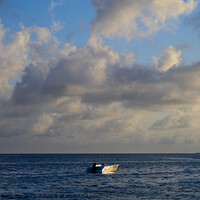 Buy canvas prints of Pleasure Boat at Preskil Island Beach in Mauritius by Dietmar Rauscher