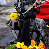 Buy canvas prints of Shani Dev Hindu God Statue in Grand Bassin, Mauritius by Dietmar Rauscher