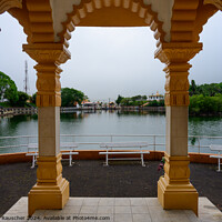 Buy canvas prints of Grand Bassin Temple and Sacred Lake in Mauritius by Dietmar Rauscher
