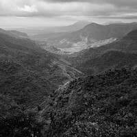 Buy canvas prints of Black River Gorge Viewpoint in Mauritius Black and White by Dietmar Rauscher
