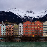 Buy canvas prints of Colorful Medieval Houses of Mariahilf in Innsbruck   by Dietmar Rauscher