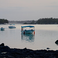 Buy canvas prints of Pleasure Boats at Blue Bay Beach, Mauritius by Dietmar Rauscher