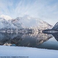 Buy canvas prints of Lake Hallstatt in Winter in the Salzkammergut, Upper Austria  by Dietmar Rauscher