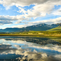 Buy canvas prints of Rocky Mountains Reflection in Wetlands Landscape by Shawna and Damien Richard
