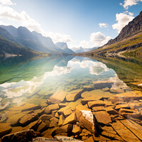 Buy canvas prints of Reflection St Mary Lake, Glacier National Park, Montana by Shawna and Damien Richard