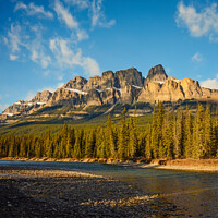 Buy canvas prints of Castle Mountain in Banff National Park Alberta by Shawna and Damien Richard