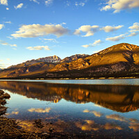 Buy canvas prints of Columbia Lake Reflection at Sunset, British Columbia, Canada by Shawna and Damien Richard