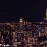 Buy canvas prints of Manhattan Skyline at Night by David J Gillan