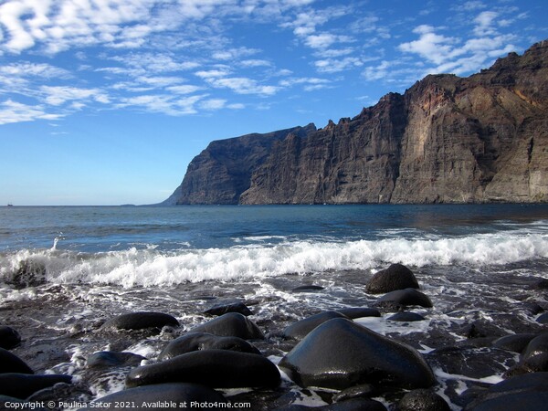 Small beach located on Los Gigantes, Tenerife Picture Board by Paulina Sator