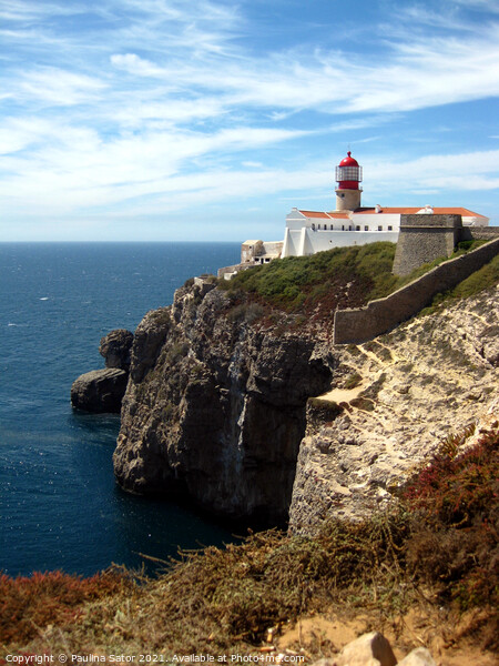 Lighthouse at the Cape St. Vincent. Algarve Picture Board by Paulina Sator