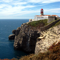 Buy canvas prints of Lighthouse at the Cape St. Vincent. Algarve by Paulina Sator