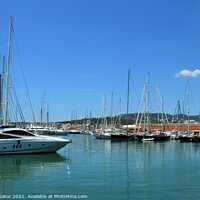 Buy canvas prints of Yachts docked in Palma de Mallorca port by Paulina Sator