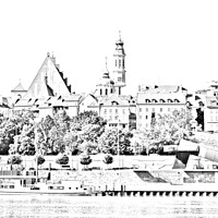 Buy canvas prints of Old Town. Warsaw. Sketch by Paulina Sator