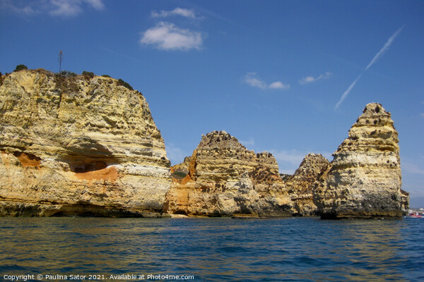 Algarve coast with rocky formations Picture Board by Paulina Sator