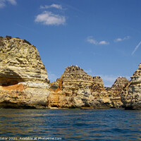 Buy canvas prints of Algarve coast with rocky formations by Paulina Sator