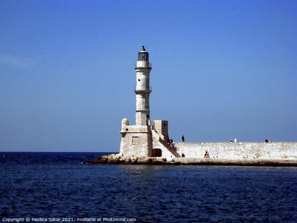 Lighthouse in Chania, Greece Picture Board by Paulina Sator