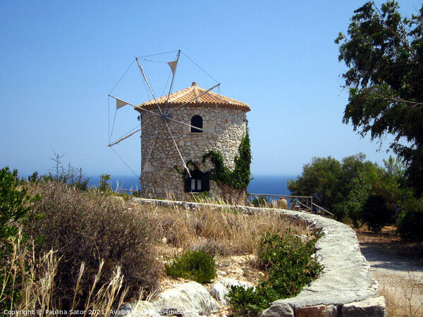 Greek old windmill Picture Board by Paulina Sator