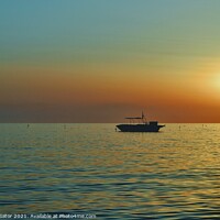 Buy canvas prints of Sunset over the Adriatic Sea. Durres, Albania by Paulina Sator