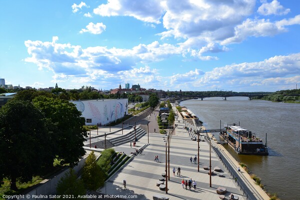 Vistula Boulevards promenade. Warsaw, Poland Picture Board by Paulina Sator