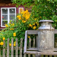 Buy canvas prints of Steel milk can on the bench by Paulina Sator