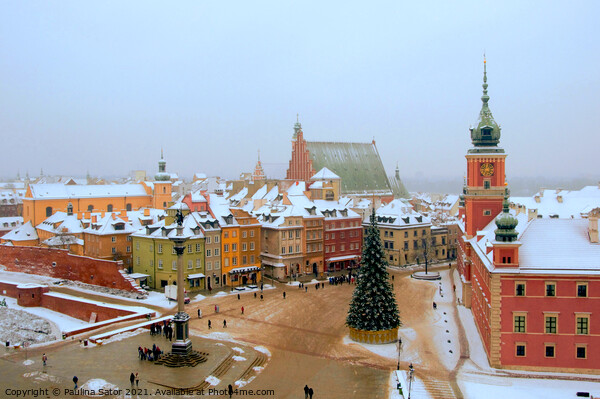 Winter at Castle Square in Warsaw. Poland Picture Board by Paulina Sator