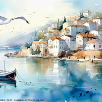Buy canvas prints of Greek village painting by Paulina Sator