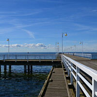 Buy canvas prints of A wooden pier, Jurata, Poland by Paulina Sator