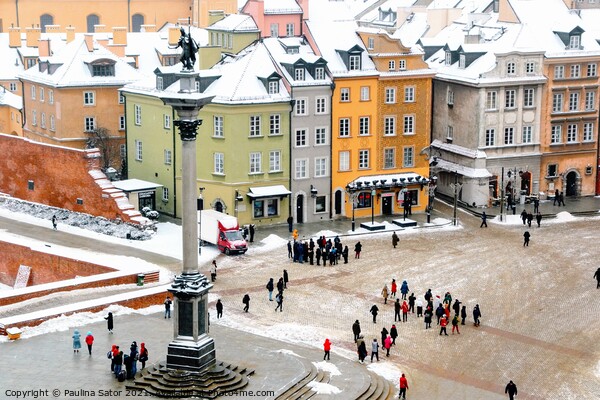 Castle Square in Warsaw, winter time Picture Board by Paulina Sator