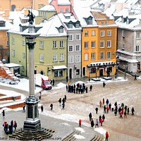 Buy canvas prints of Castle Square in Warsaw, winter time by Paulina Sator
