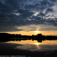 Buy canvas prints of Sunset over the lake. Poland, Masuria  by Paulina Sator