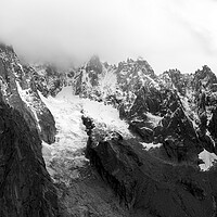 Buy canvas prints of Aiguille Verte alps mountains Glacier Charmonix france black and by Sonny Ryse