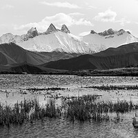 Buy canvas prints of Aiguilles d'Arves Lac Guichard Rhone Alps mountains France Black by Sonny Ryse