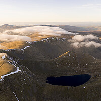 Buy canvas prints of Helvellyn and Striding Edge Aerial Lake District by Sonny Ryse