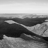 Buy canvas prints of Helvellyn Black and white Aerial Lake District by Sonny Ryse