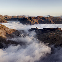 Buy canvas prints of Langdale Valley Aerial Cloud Inversion Lake District by Sonny Ryse