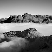 Buy canvas prints of Side Pike Cloud Inversion Lake Dsitrict Black and white by Sonny Ryse