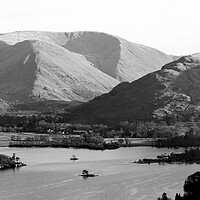 Buy canvas prints of Ulswater and Glenridding Black and White Lake District by Sonny Ryse