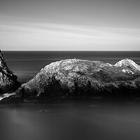 Buy canvas prints of Kynance Cove Cornwall black and white by Sonny Ryse