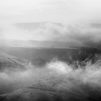 Buy canvas prints of Yorkshire Dales mist black and white by Sonny Ryse