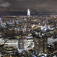 Buy canvas prints of London City Skyline at Night Aerial by Sonny Ryse