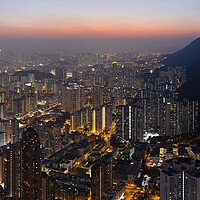 Buy canvas prints of Hong Kong Skyline at sunrise by Sonny Ryse