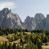 Buy canvas prints of Alp di Suisse Seiser Alm Aline Meadow Sassopiatto Italian Dolomi by Sonny Ryse