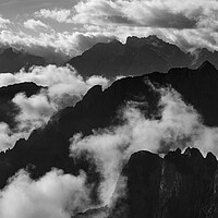 Buy canvas prints of Dolomites mountains mist Italy by Sonny Ryse